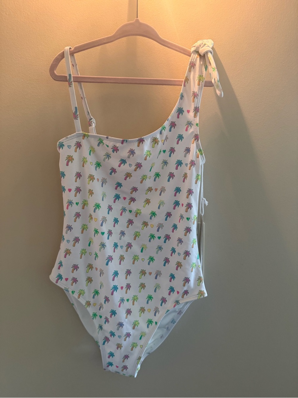 Stoney Clover for Roller Rabbit White One-Piece Swimsuit with Palm Print